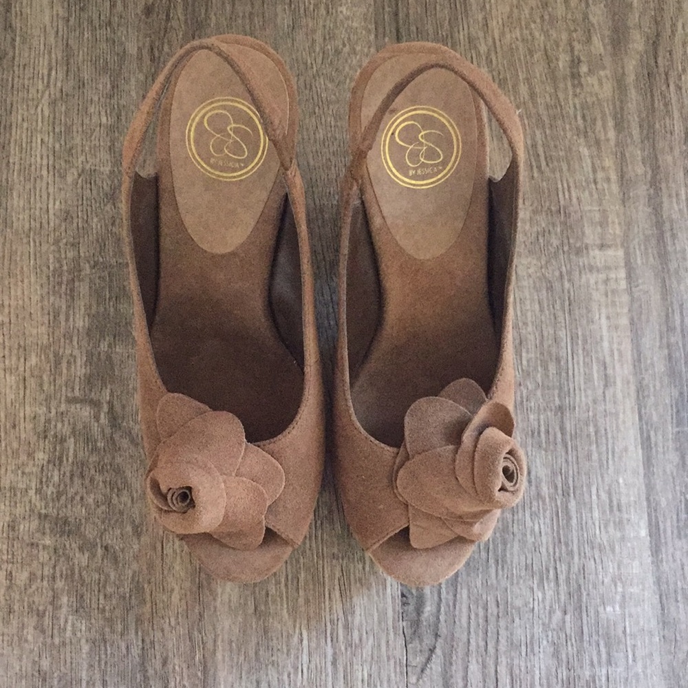 Jessica Simpson brown wedges